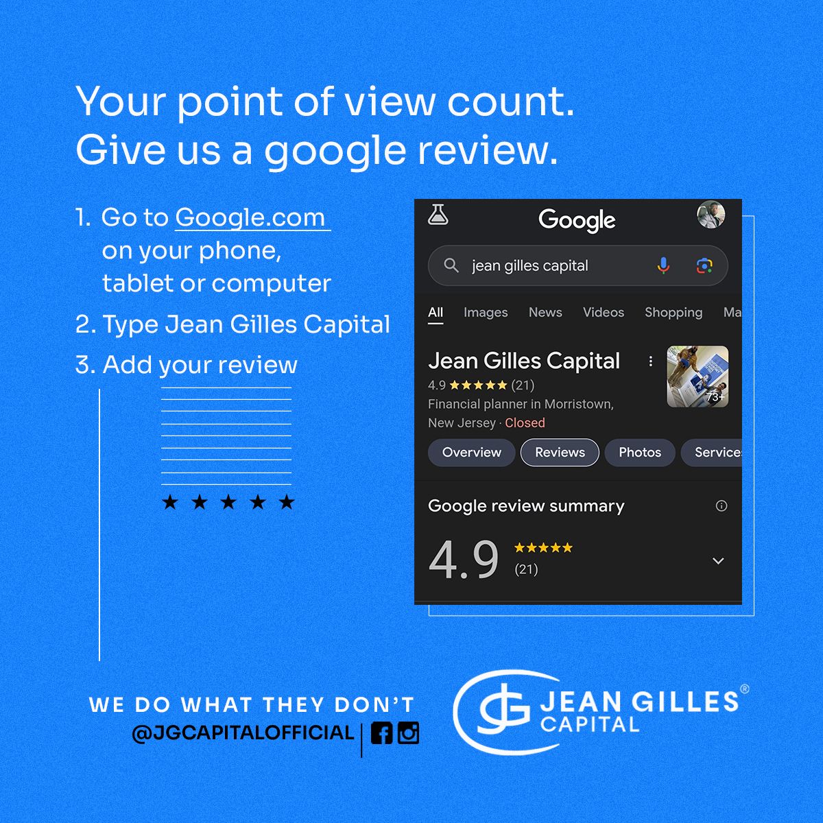 MAKE YOUR VOICE COUNT: LEAVE A GOOGLE REVIEW TODAY